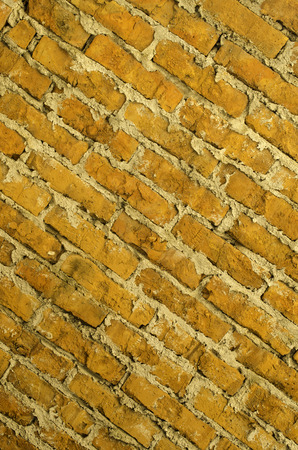 Background. Wall of brick red. Diagonal.の写真素材