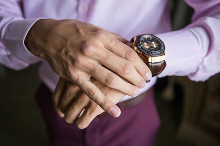 Groom wears a wedding ceremony.の写真素材