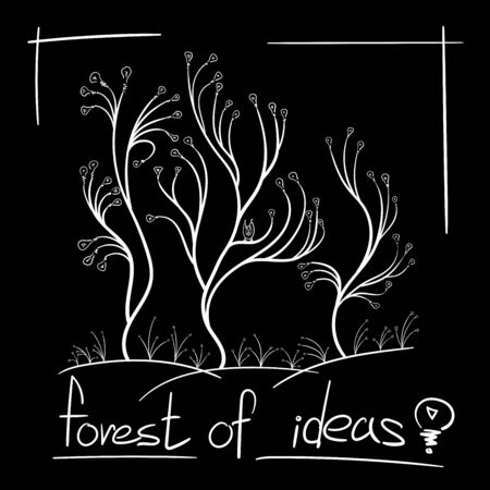 concept many ideas tree light bulbs growのイラスト素材