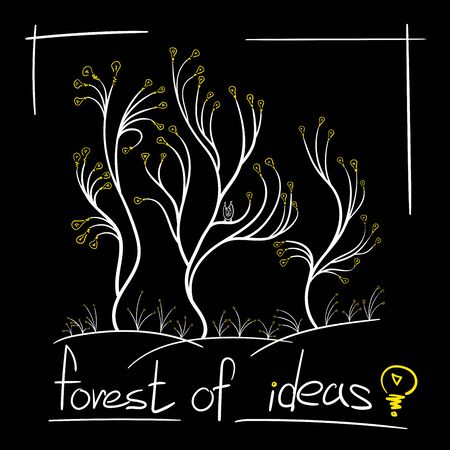 concept many ideas tree light bulbs growのイラスト素材