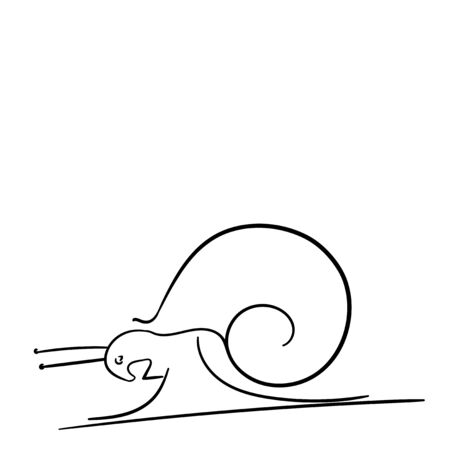 snail vector line angry butts horns forwardのイラスト素材