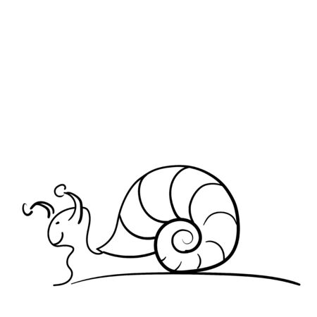 snail vector line funny weird and weirdの写真素材