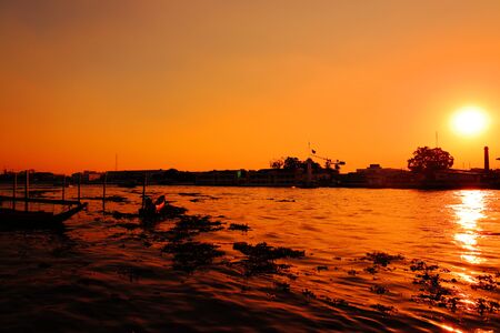 Beautiful colorful, view of sunset at the river.の写真素材