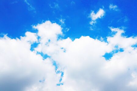 blue sky with white cloudsの写真素材