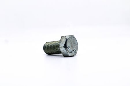 metal bolts on white background.の写真素材