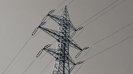 Electricity pole viewed from below