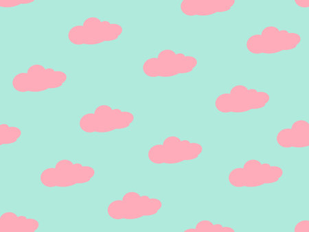 A cute Pink and Blue pastel seamless pattern of the cloud with a background in Beach Concept Summer Theme, illustrationの写真素材