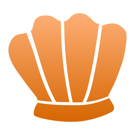 A cartoon scallop isolated on a white background in a beach summer theme, Sticker illustrationの写真素材