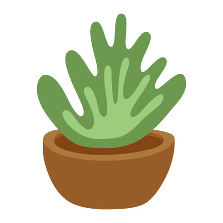 Abstract garden decoration pot plant isolated on white background in a freeform doodle theme, illustrationの写真素材