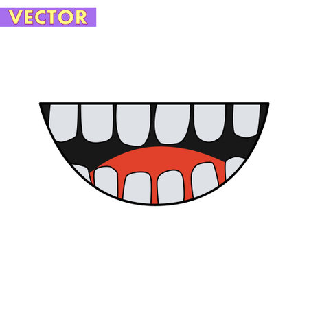 A Smile in Cute Halloween Cartoon theme Vector isolated on white backgroundのイラスト素材