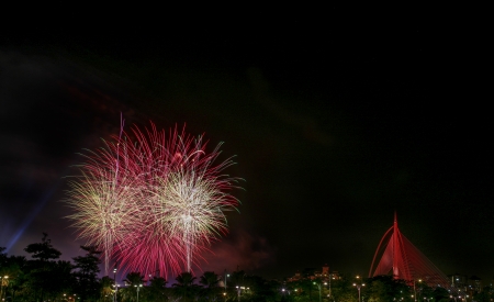 fireworks at putrajayaの写真素材