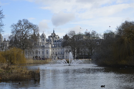 Fountain in the lakeのeditorial素材