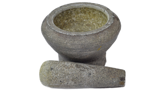 A Traditional Malay stone mortar use for crushing onions and chiliesの写真素材
