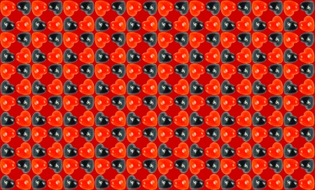 Multiple combination of small love marble in red background for background useの写真素材