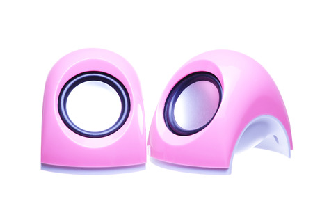 Twin Small Speaker Isolated On Whiteの写真素材