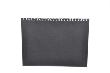 Desk Spiral Calendar Over White Backgroundの写真素材