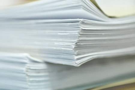Close Up Edge Of Stack Papers ~ Selective Focus