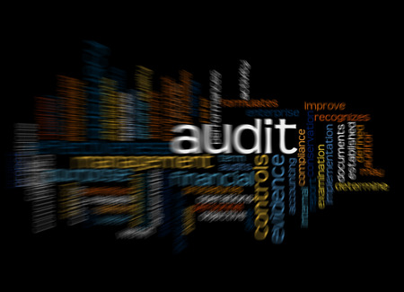Word cloud of audit and its related words.の写真素材