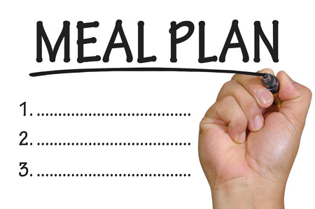 The hand writing meal planの写真素材