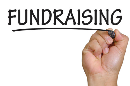 The hand writing fundraisingの写真素材