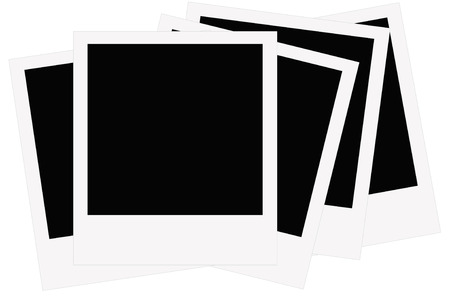 Set of polaroid film isolated on white.の写真素材