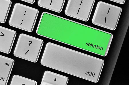 The computer keyboard button written word solutionの写真素材