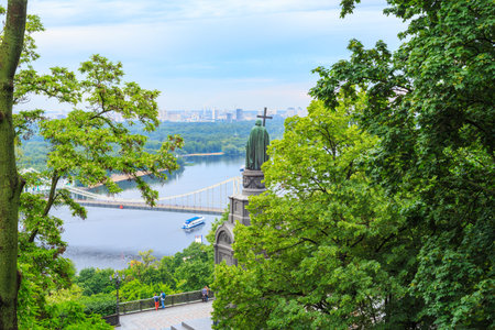 View to Dnipro River from the Saint Volodymyr Statue, Ukraine