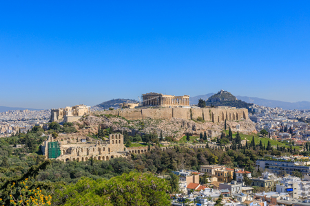 View of the Acropolis, Athens, Greeceの写真素材