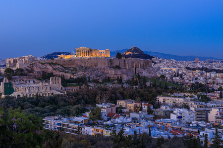 View of the Acropolis, Athens, Greeceの写真素材