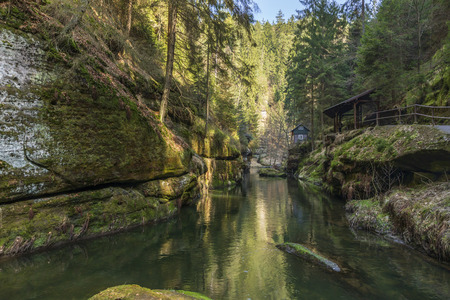 Gorges of Kamenice, Bohemian Switzerland, Czech Republicの写真素材