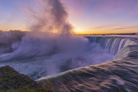 Sunrise at Niagara Falls. View from the Canadian sideの写真素材