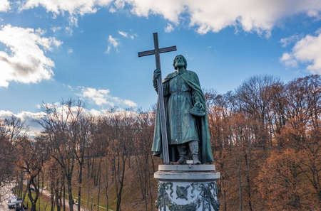 Statue of the Roman Emperor Maximilian in the city of Minsk, Belarusの写真素材