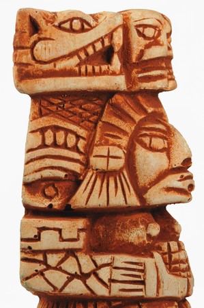 Ancient Mayan sculptureの写真素材