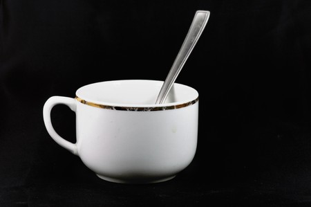Picture of a cup on a dark backgroundの写真素材