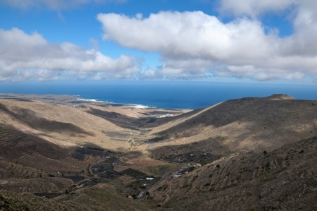 Valley on an island on a cloudy sky in spainの写真素材