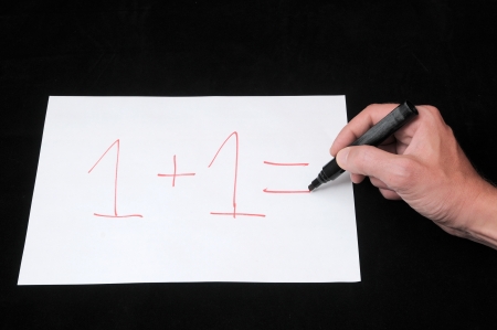 A Caucasian Male Hand Drawing on a White Paperの写真素材