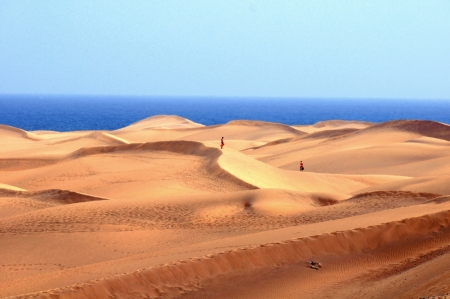 An Orange Sand Desert in Gran Canaria Island, Spainの写真素材