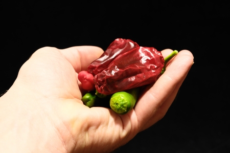 Some Very Hot Chili Peppers Ready to Cookの写真素材