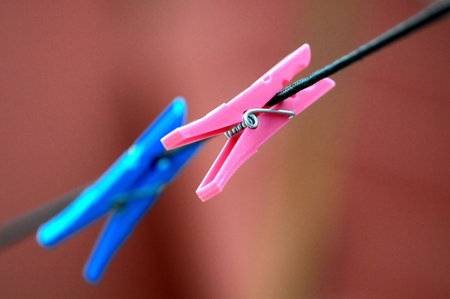 Some Colored Clothing Clips, in Canary Islands, Spain