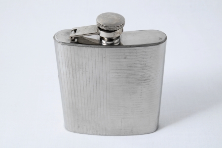 Metal Bottle for Liquors isolated  on a White Backgroundの写真素材