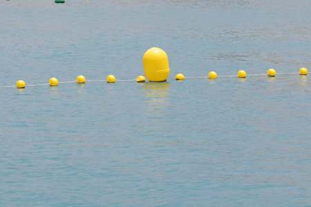 Some Yellow Floaters over the Blue of the Atlantic Ocean