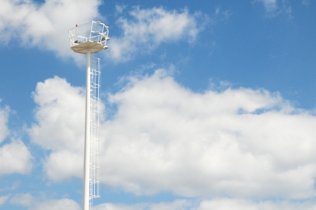 White Pylon Tower Stair on a Cloudy Dayの写真素材