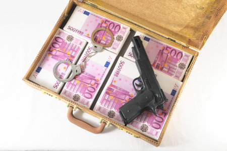One Suitcase Full of Pink 500 Euros Banknotes