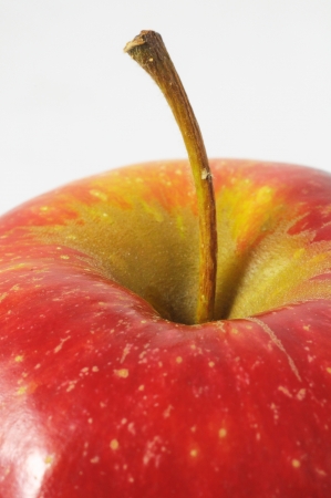 One Juicy Hot Red Apple over a White Backgroundの写真素材