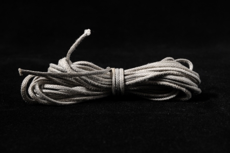 Roll of Twine isolated on a Black Backgroundの写真素材