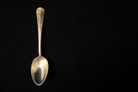 Ancient Vintage Silver 	
Flatware on a Black の写真素材