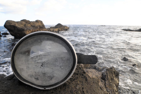 Old Vintage Diving Mask l Near The Atlantic Oceanの写真素材