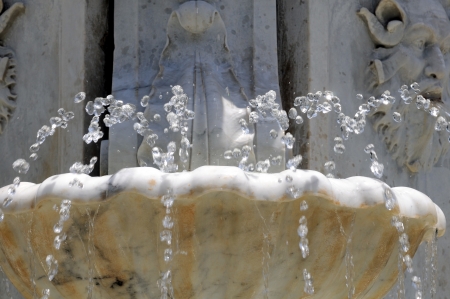 Water Splashing out of a Marble Fountain in Santa Cruz de Tenerife, Spainの写真素材