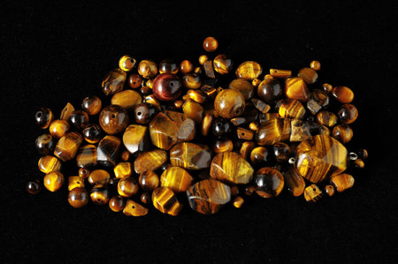 Tiger Eye Stones Ready to Make Handmade Jewelryの写真素材
