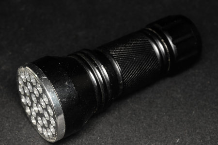 Powerful Black and Silver Led Aluminium Torchの写真素材